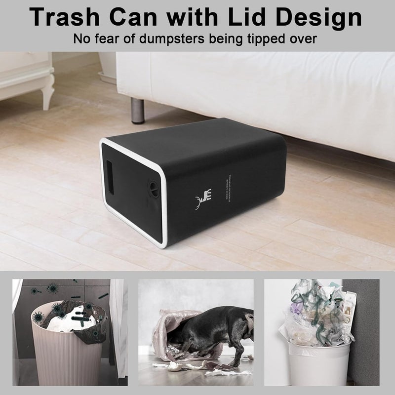 XPIY Trash Can with Lid, 2 Pack 4 Gallons/15 Liters Garbage Can with Press Top, Small Trash Can Dog Proof, Plastic Trash Bin, Waste Basket for Bathroom|Kitchen|Bedroom|Office (2, Black) - Image 5